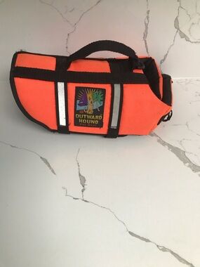 Outward Hound Bright Orange Dog Life Vest with Black Trim